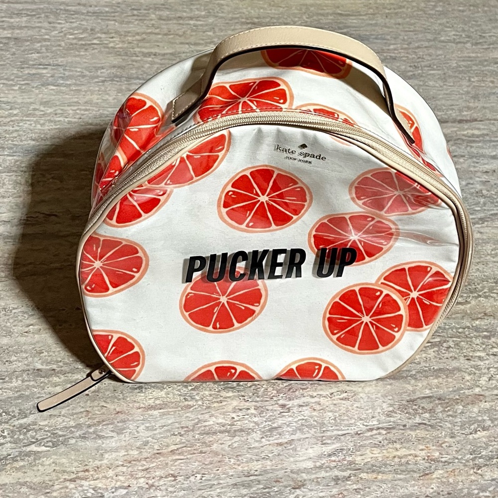 Kate Spade Citrus Print Pucker Up Cosmetic Pouch